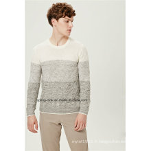 Contraste Color Pattern Knit Men Sweater